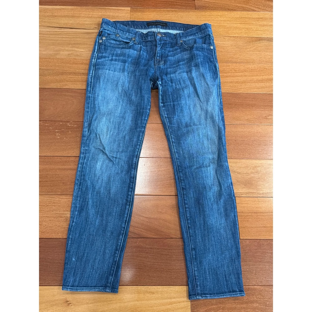 Rock & Republic Posey Jeans Womens Blue Straight Leg R Logo USA 31